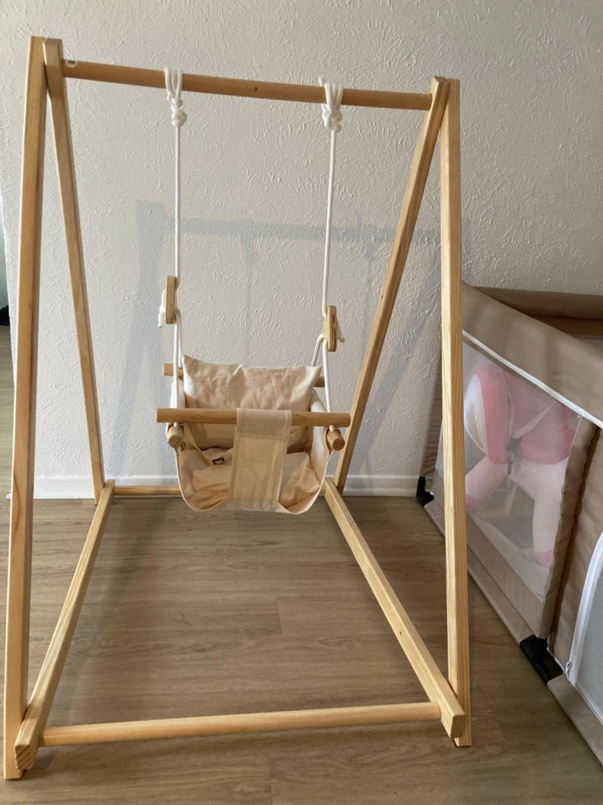 Avenlur Spruce Baby and Toddler Foldable Swing Set with Stand - Premium Montessori, Waldorf Style Self-Standing Indoor Swingset for Children 6m to 3 Yrs - Perfect for Home, Child Day Care, & Preschool customer photo 2