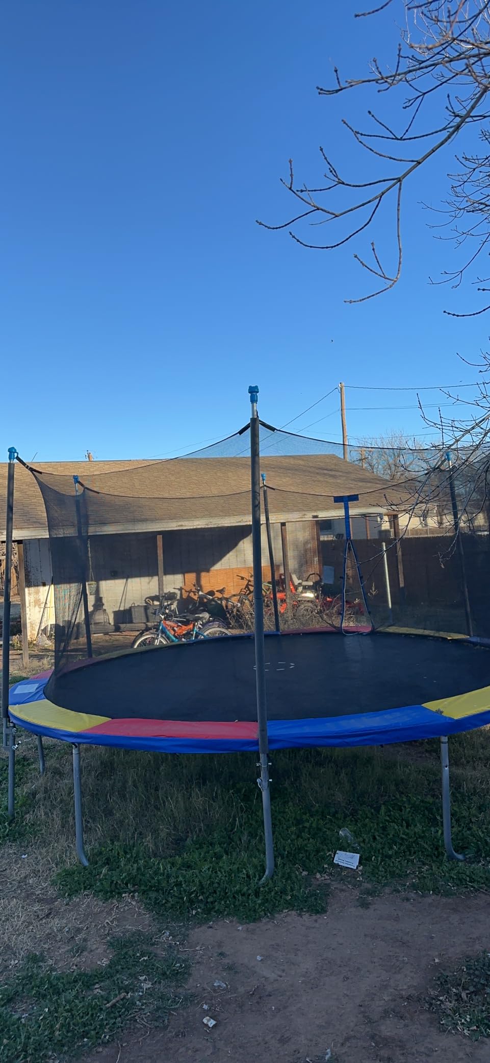 15FT Trampoline Enclosure Net with Universal Trampoline Replacement Enclosure Poles and Hardware (Fit for 15FT Trampoline with 6 Poles) customer photo 1