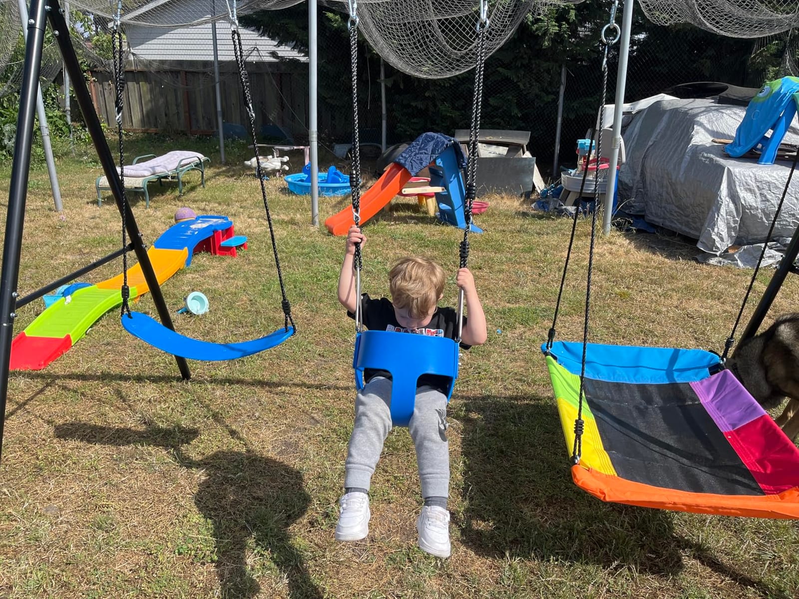 Hapfan 3 in 1 Swing Set for Backyard with Toddler, Platform and Belt Swing customer photo 2