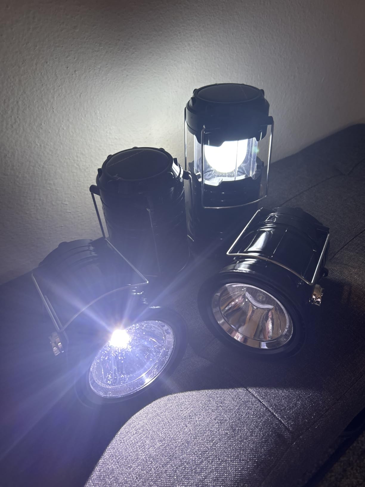 DIBMS 4-Pack Solar Camping Lantern, Collapsible Flashlight Emergency Lights customer photo 1