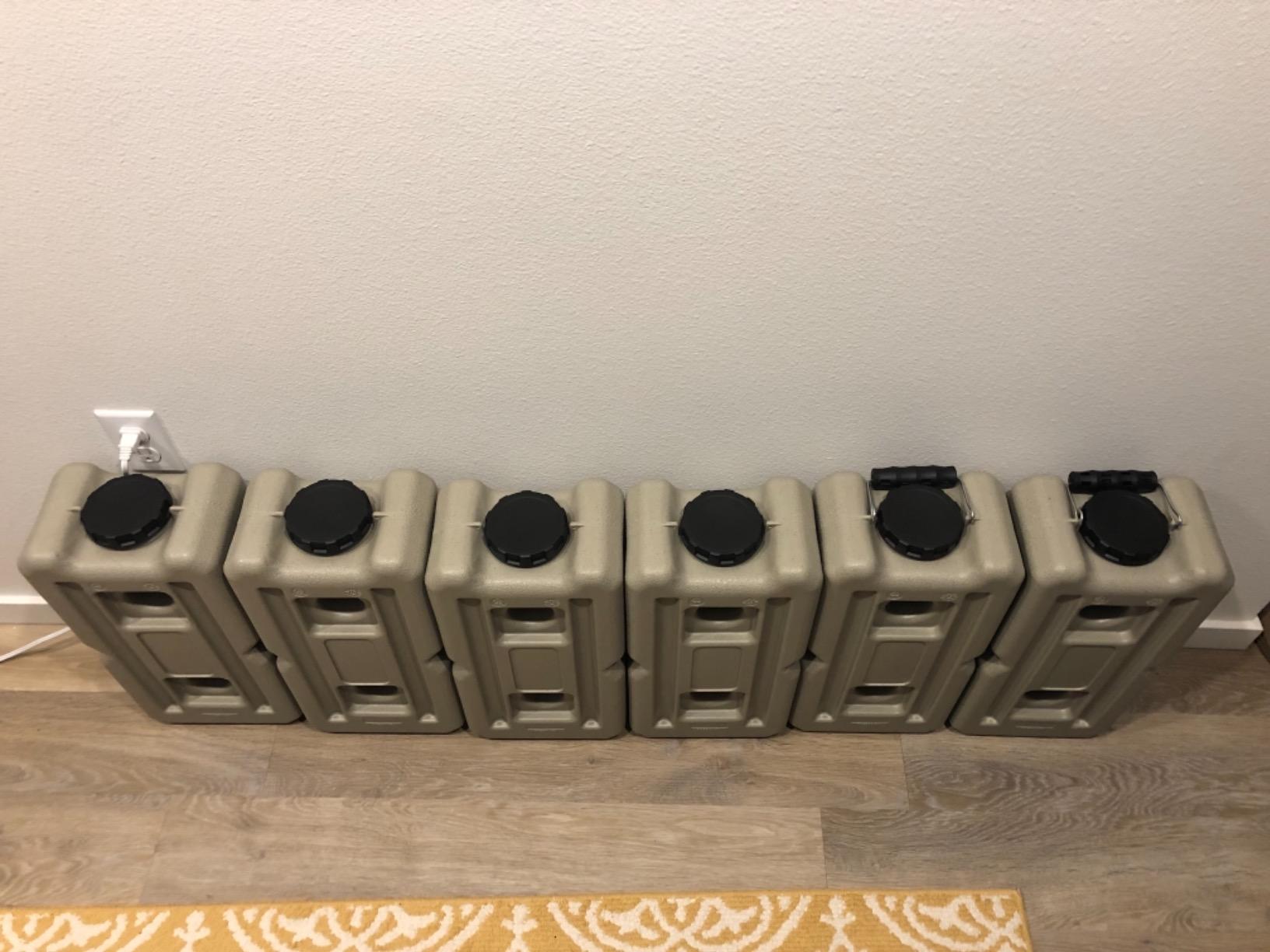 WaterBrick International Water Storage Containers for Emergency Water Storage | 8-Pack of Stackable 3.5 Gallon Water Container Bricks | Food-Grade HDPE Plastic | BPA-Free | STD Tan customer photo 2