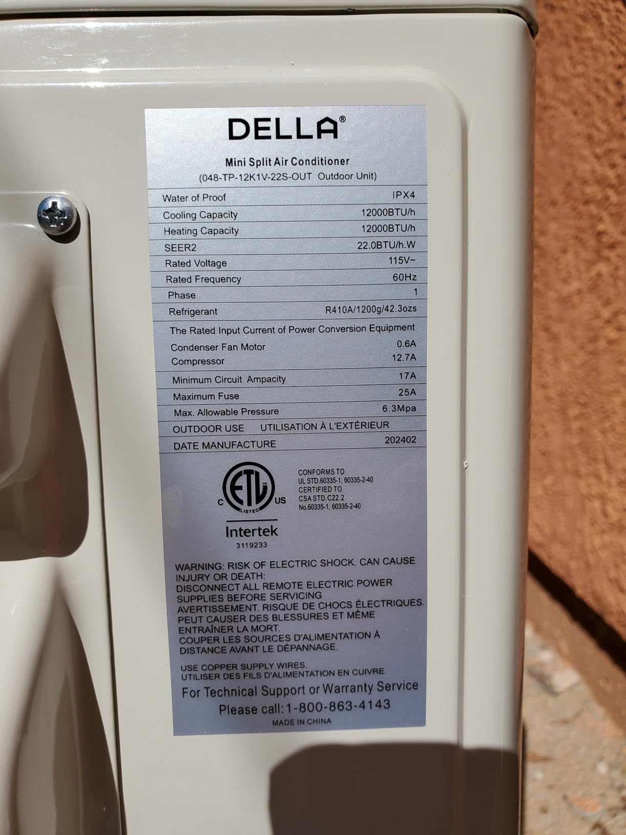 DELLA Optima Series 9,000 BTU Mini Split AC, Hyper Heat Down to -13°F, Up to 400 Sq. Ft, 24 SEER2 230V, Energy Star, WiFi & Alexa, Inverter AC with 0.75 Ton Pre-Charged Heat Pump & 16.4ft Kit customer photo 1