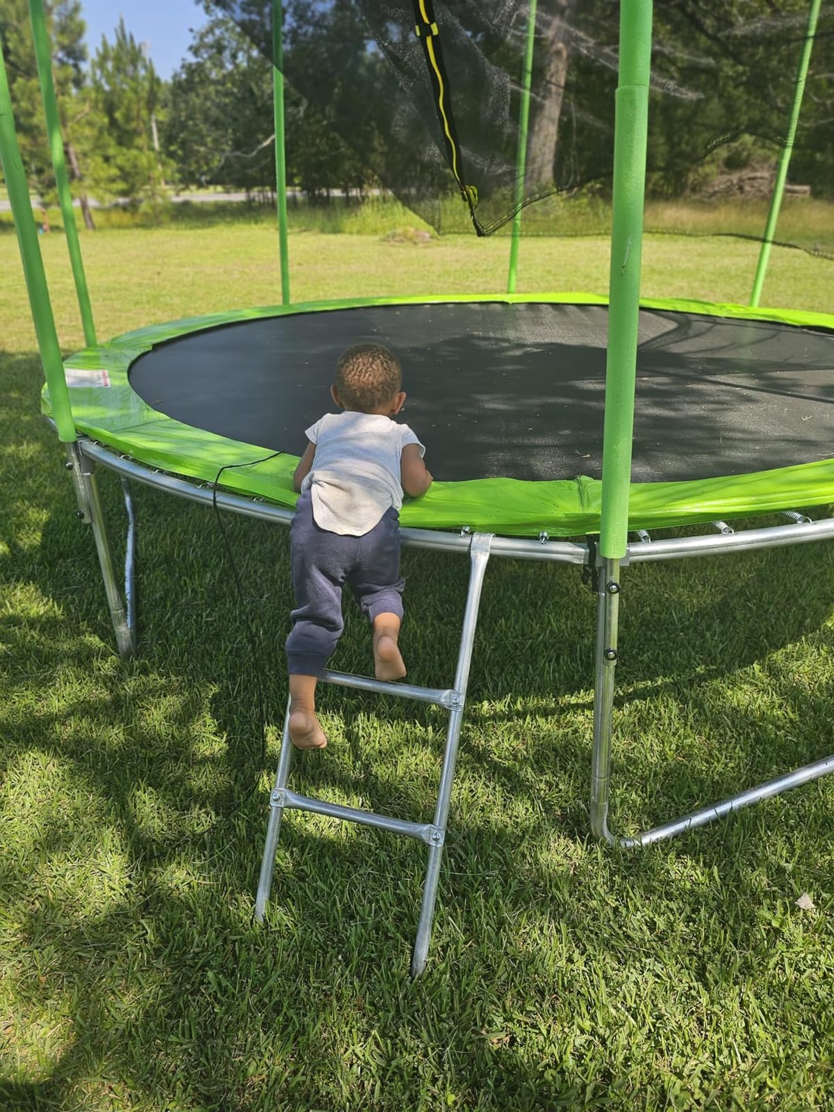 Lyromix Upgraded 16FT 15FT 14FT 12FT 10FT 8FT Trampoline Outdoor with Basketball Hoop and Net, Capacity for 4-6 Kids and Adults customer photo 1