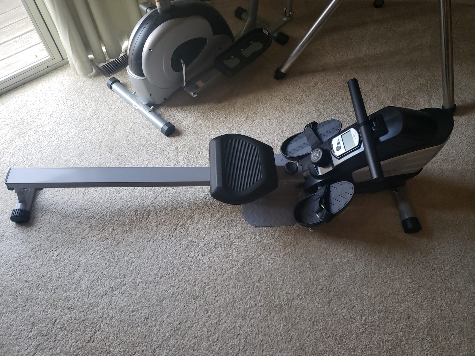 Sunny Health & Fitness Smart Flippable Magnetic Rower, 50 Inches Quiet & Smooth Stainless Steel Slide Rail, Full-Body Low-Impact Exercise Rowing Machine For Home, Free SunnyFit Training APP Connection customer photo 2