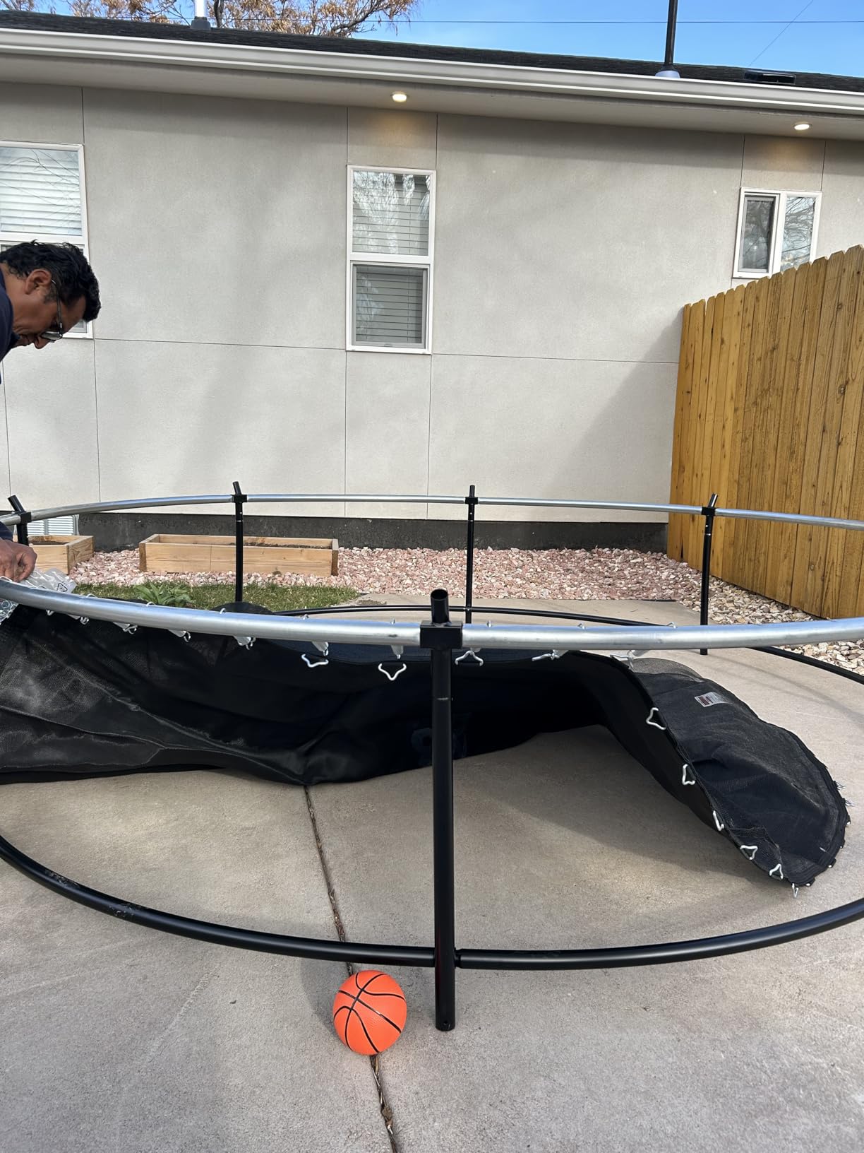 Zupapa 1800LBS Capacity Double Frame Trampoline 16 15 14 12FT No-Gap Safety Design Curved Poles & Basketball Hoop 10-Year Quality Assurance Perfect for Kids & Family Outdoor Fun customer photo 1