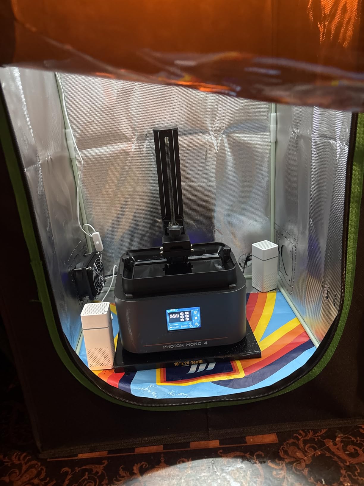 Resin 3D Printer Enclosure with Ventilation, 3D Printer Enclosure Tent Cover Eliminate Odors Dustproof Isolate Noise Compatible with Creality Anycubic Elegoo Series LCD Resin UV 3D Printer-Black customer photo 2