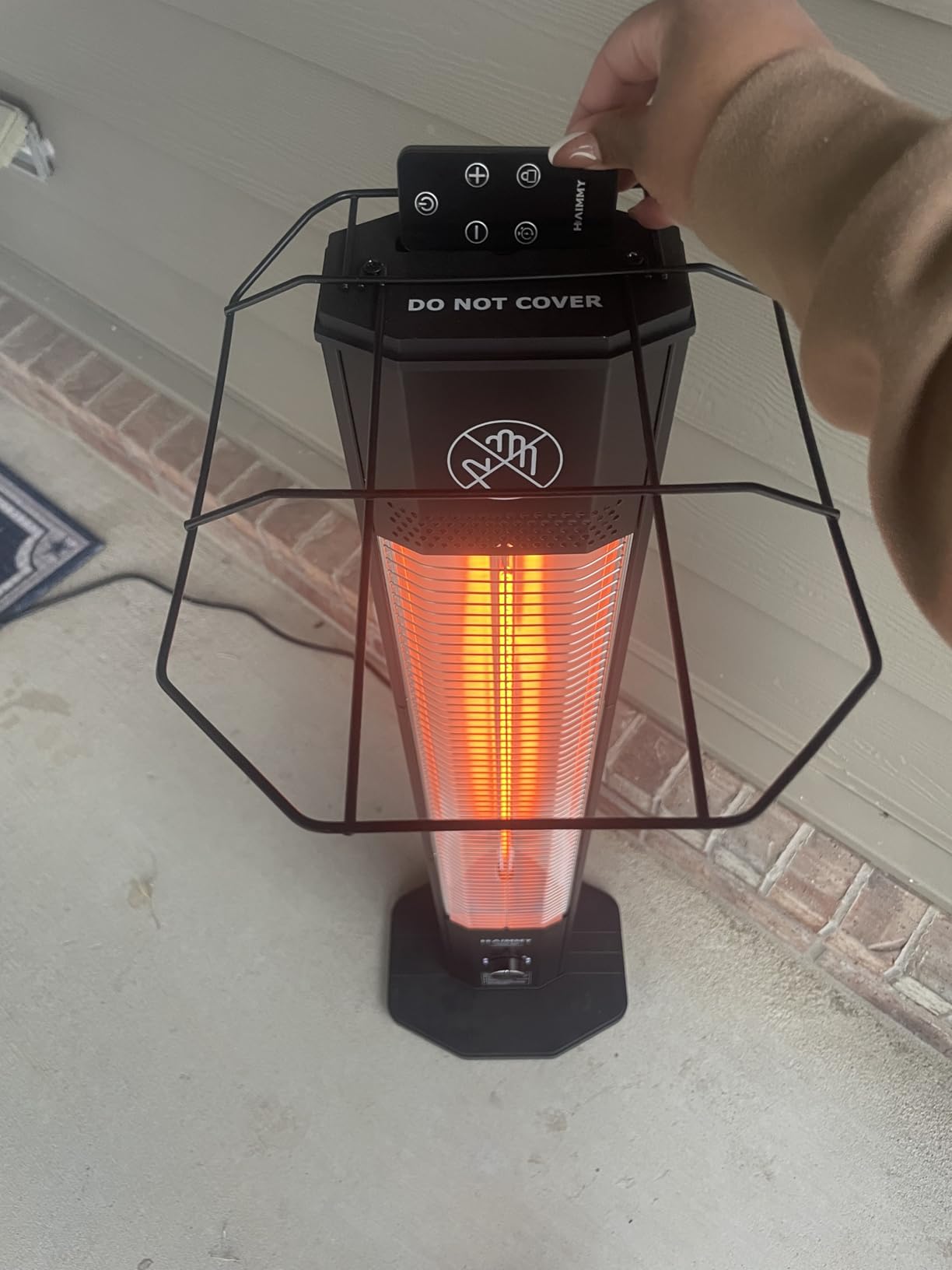 Outdoor Electric Patio Heater, 34-inch 1500W Infrared Tower Heater with Instant Heating, Tip-Over & Overheat Protection, IPX5 Waterproof Space Heater for Patio Garage Workshop Indoor & Outdoor Use customer photo 2