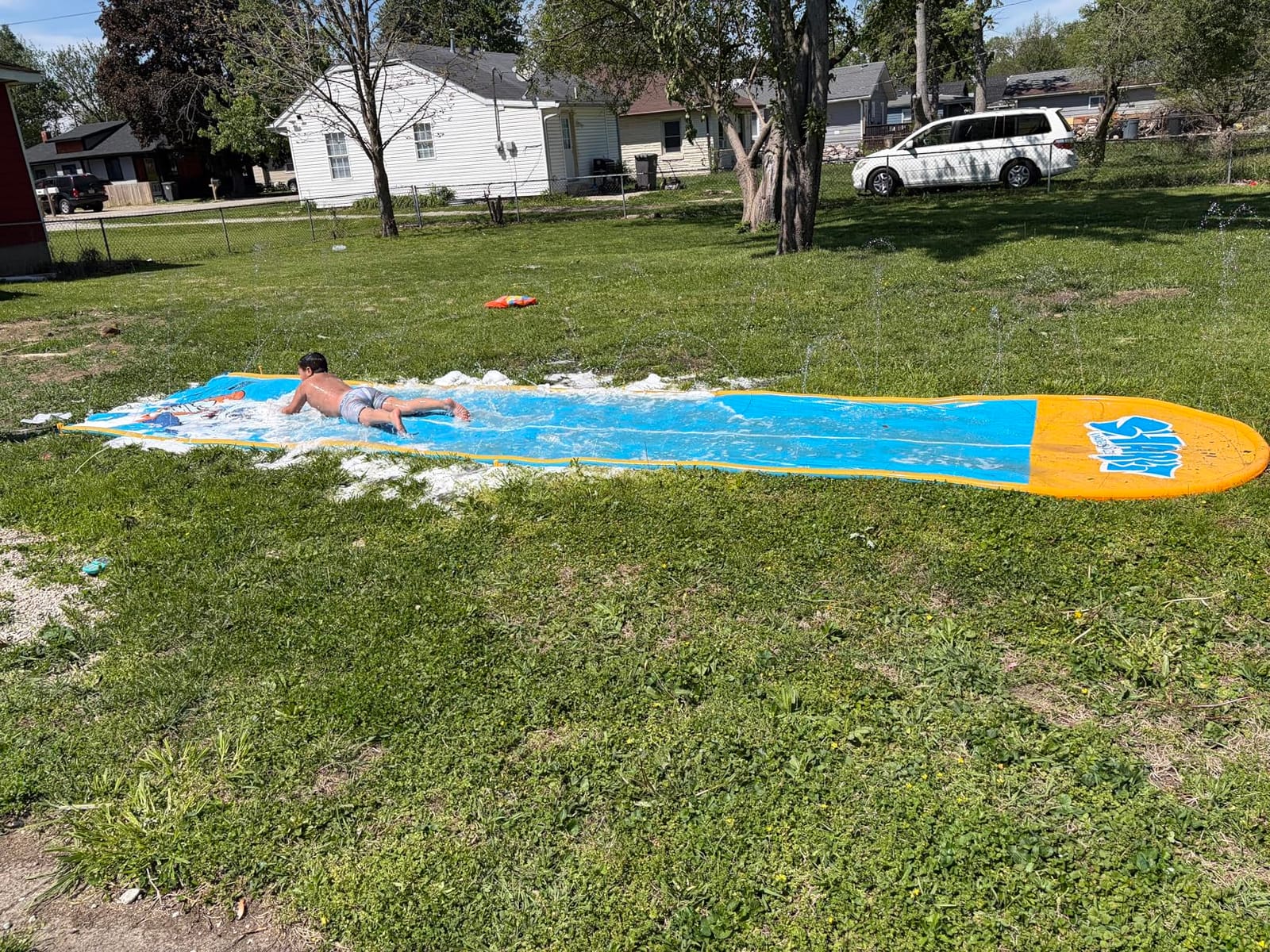 Spring Water Slip and Water Slide, 22ft *2 Lanes Slip Water Slides for Kids Backyards Ages 5-8 8-12 with Sprinkler and Inflatable Bodyboards, Summer Water Fun Toy for Outdoor Lawn Games Play customer photo 2