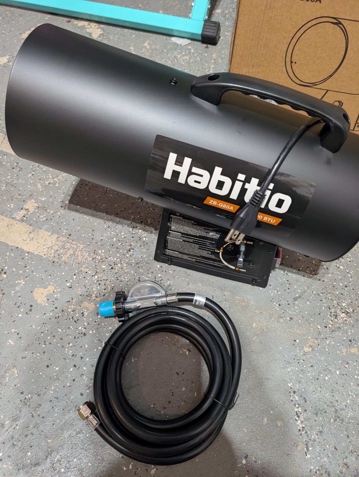 125,000 BTU Forced Air Propane Heater, Portable Torpedo Heater for Jobsite, Garage, and Construction Sites, 10 ft Hose with Regulator Included, CSA Certified customer photo 2