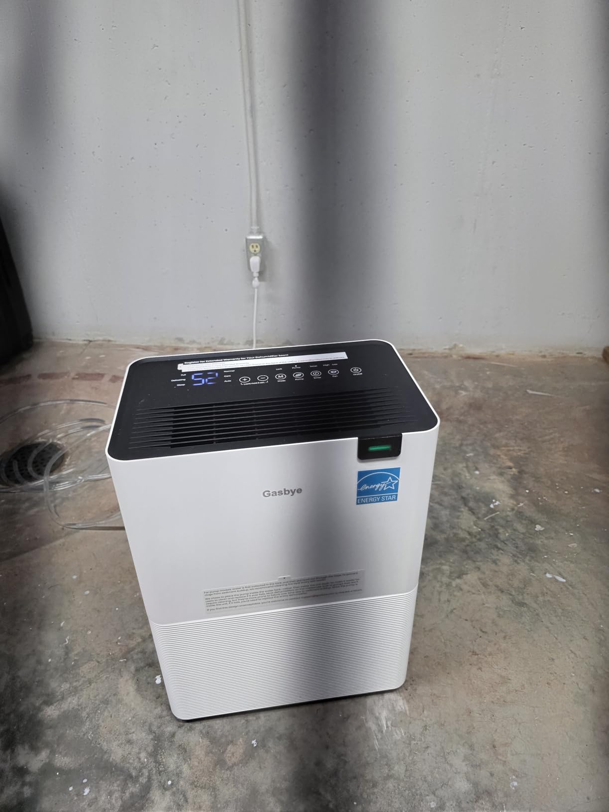 Gasbye Energy Star 2026 Dehumidifier with [𝗥𝗲𝗽𝗹𝗮𝗰𝗲𝗮𝗯𝗹𝗲 Pump] for Basement – [44dB Quiet, Easy to Clean & Clog-Free], Max 75 Pints/Day, 16.5ft Drain Hose, Auto Shut-Off, Auto Restart, White customer photo 2